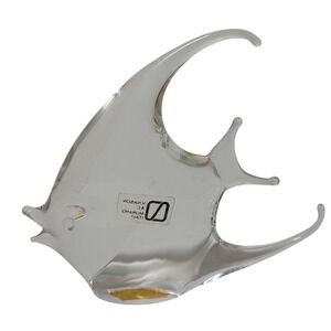 V Nason and C Murano Glass Angel Fish Figurine Sculpture Clear Nautical